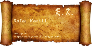 Rafay Kamill névjegykártya